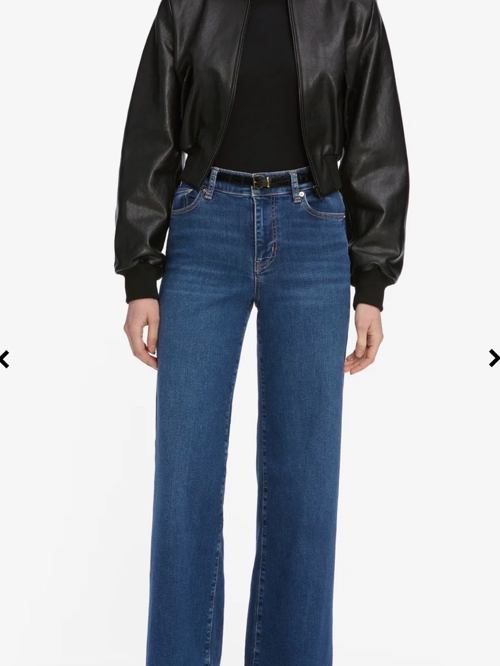 Frame Denim Dark Blue High-Rise Wide-Leg Jeans